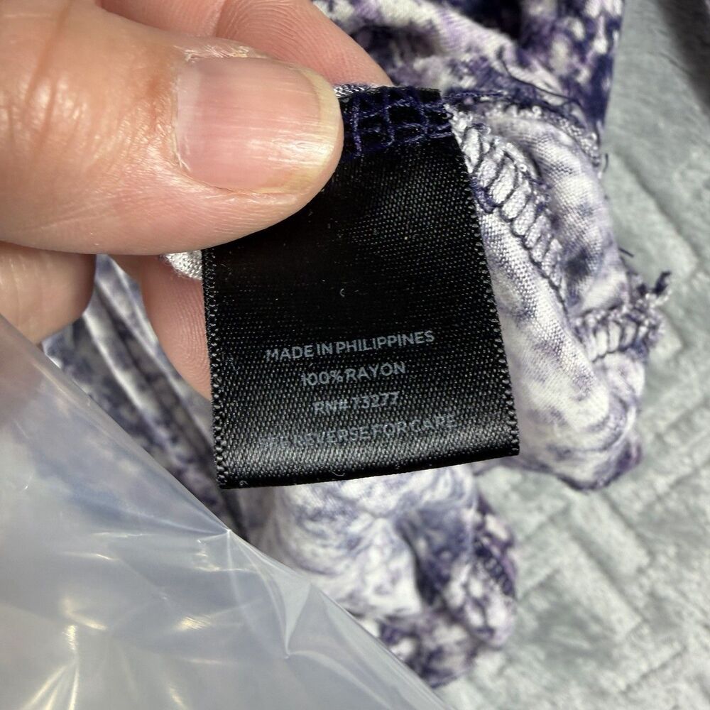 SIMPLY VERA WANG XL Shirt Sweater Purple Black Floral Print Long Sleeve - Picture 3 of 3